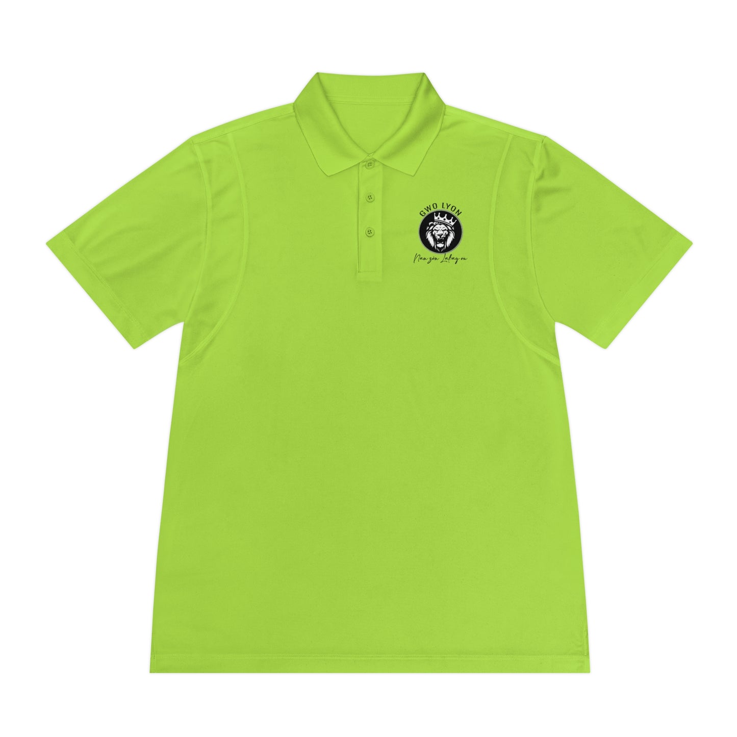 Men's Sport Polo Shirt - Gwo Lyon Nan Zòn Lakay ou